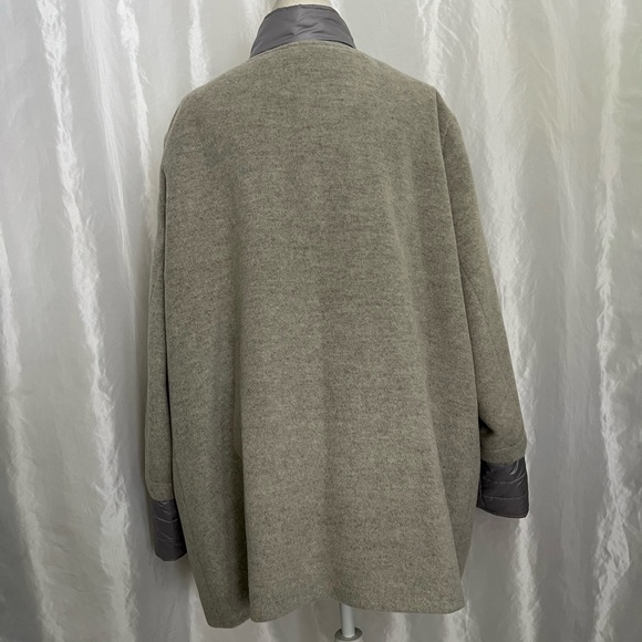 Cinzia Rocca Grey Alpaca Wool Short Coat With Nylon Insert - Picture 3 of 10